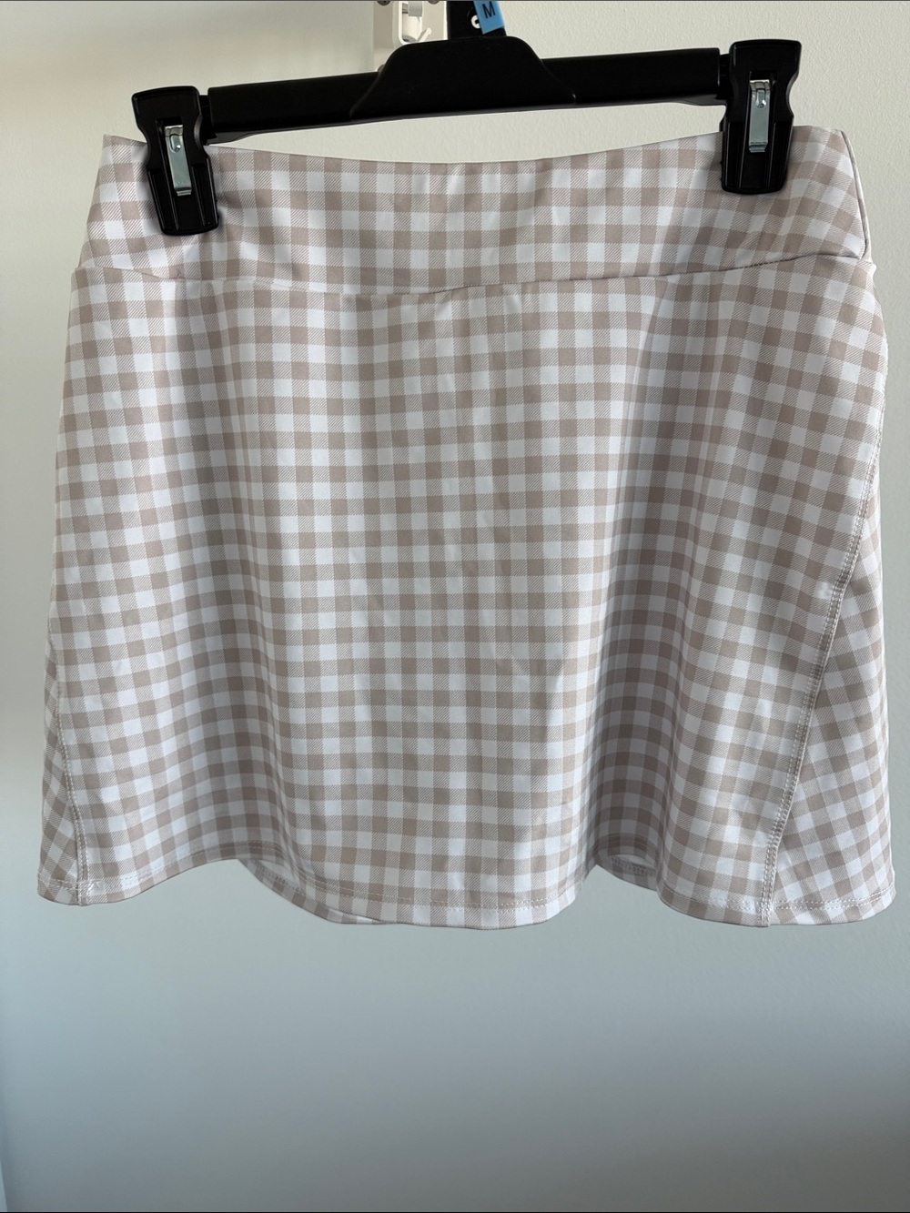 Onzie Checked A-Line tennis Skirt in Beige and White M/L